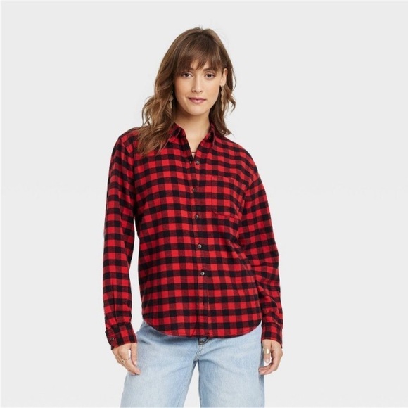 Universal thread red & black check flannel shirt nwt - Picture 1 of 3